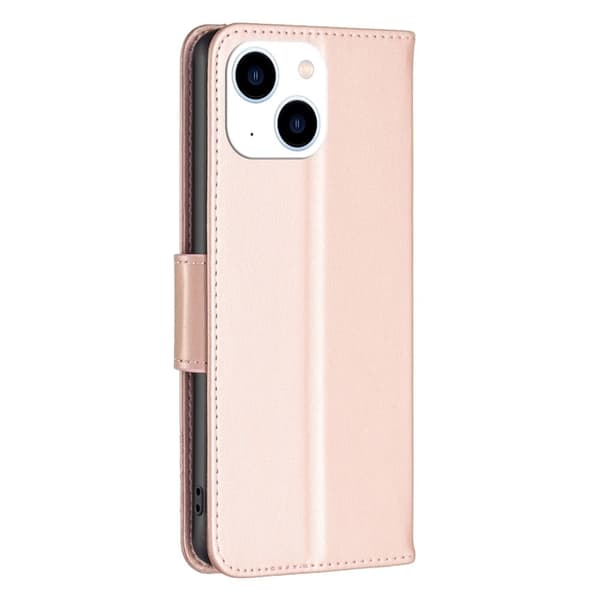 Butterfly läder iPhone 14 fodral - Rosa Rosa