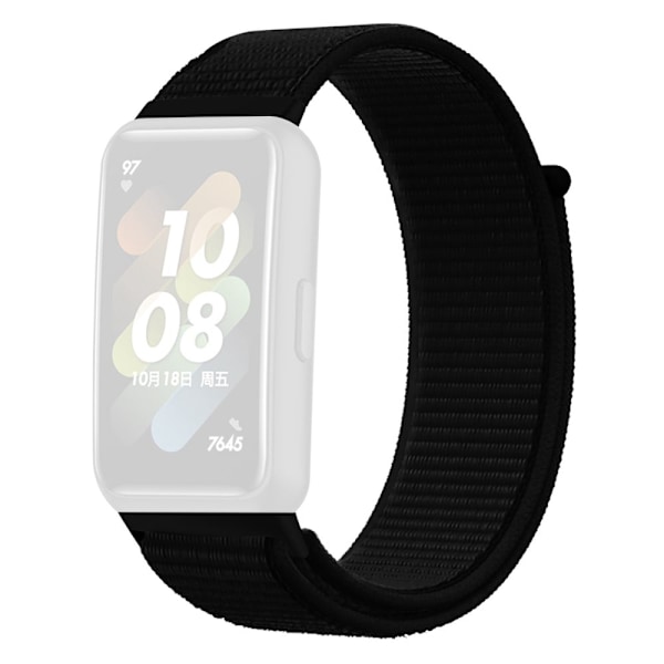 Huawei Band 7 urrem i nylon - Mørk Sort Black