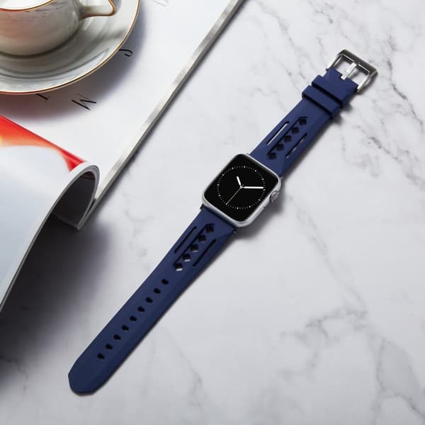 Apple Watch Series 41 mm - 40 mm - 38 mm Klockarmband Hålformat silikonarmband - Midnattsblå Blå