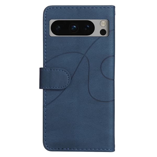 Teksturoitu nahkakotelo hihnalla Google Pixel 8 Pro - Sininen Blue