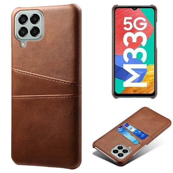 Samsung Galaxy M33 5G skal med korthållare - Brun Brun