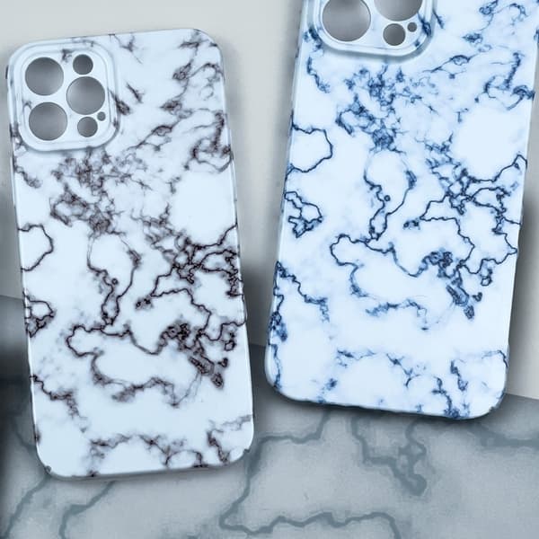 Marmor etui til iPhone 14 Pro - Blå Blue
