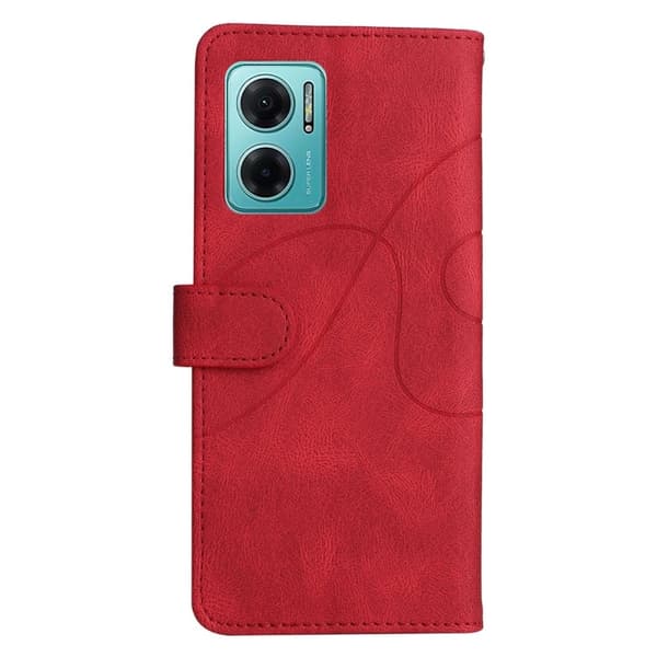 Texturerat läder Xiaomi Redmi Note 11E / Xiaomi Redmi Note 10 5G / Xiaomi Redmi 10 Prime Plus 5G fodral med handledsband - Röd Röd