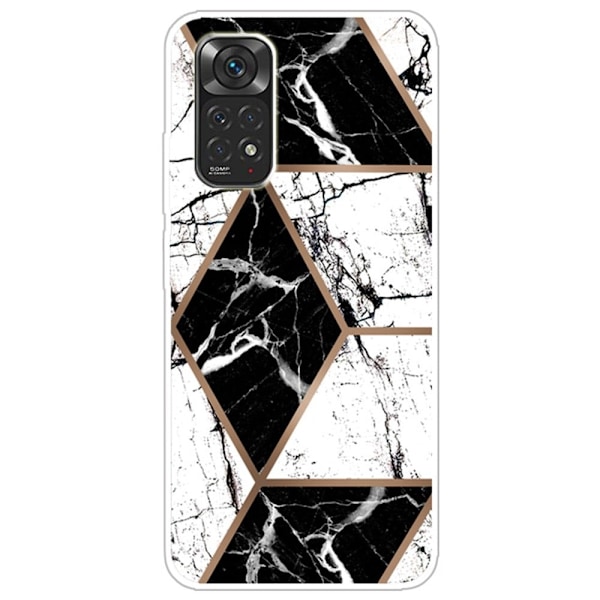Marble Xiaomi Redmi Note 11 Pro 5G Etui - Sort og Hvid Diamant Black