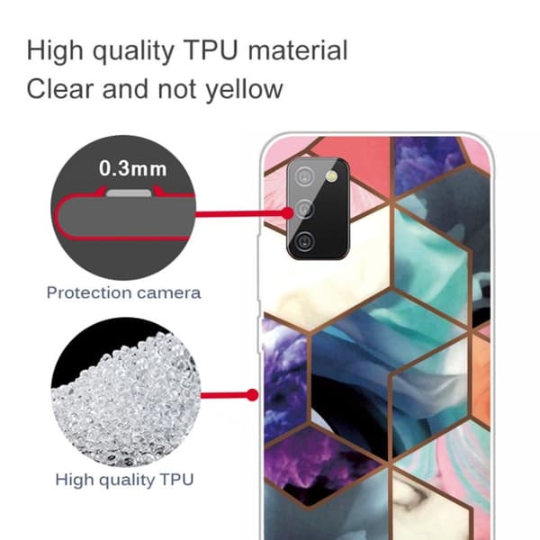 Marble Samsung Galaxy A02s Etui - Colorful Cube Tile Multicolor