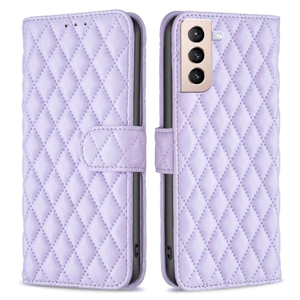 Rhombus mat Samsung Galaxy S21 Plus 5G flip etui - Lilla Purple