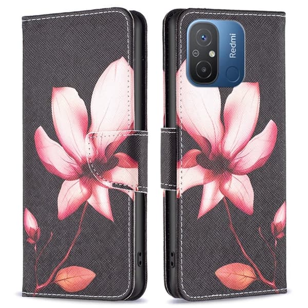 Wonderland Xiaomi Redmi 12C Flippetui - Rosa Blomst Pink