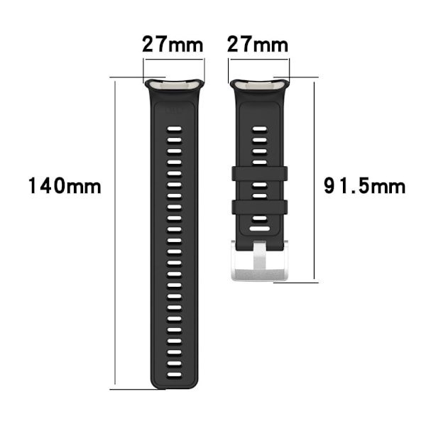 Polar Vantage V2 enfärgat klockarmband i silikon - Svart Svart
