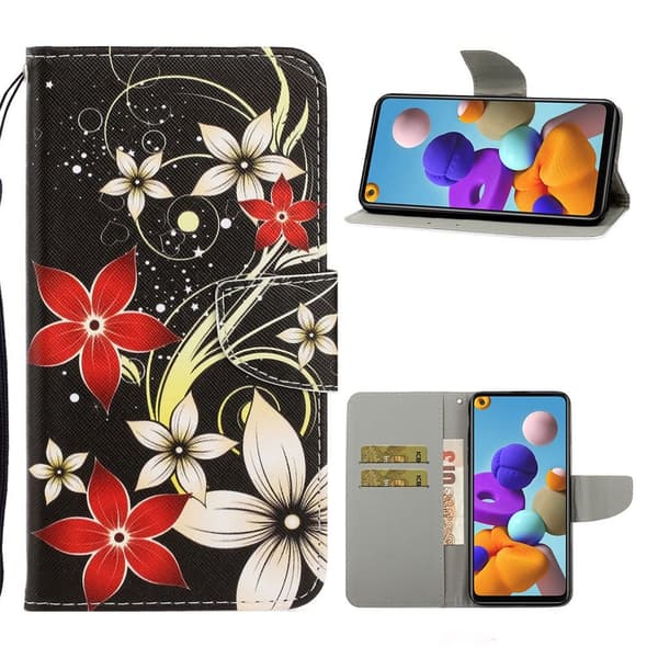Wonderland Samsung Galaxy A21s kotelot - Kauniit Kukat Multicolor