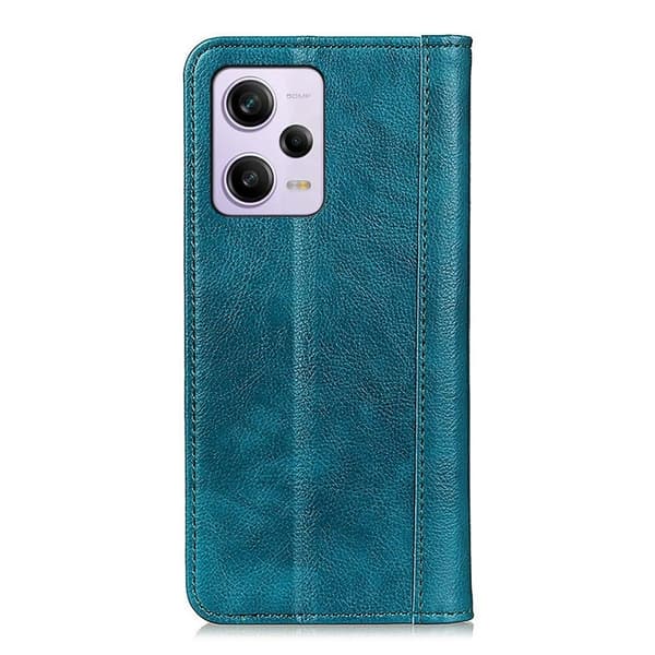 Ekte lærdeksel med magnetisk lukking for Xiaomi Redmi Note 12 - Grønn Green