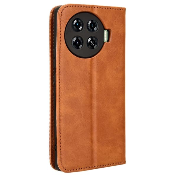 Bofink Vintage Tecno Spark 20 Pro Plus lærveske - Brun Brown