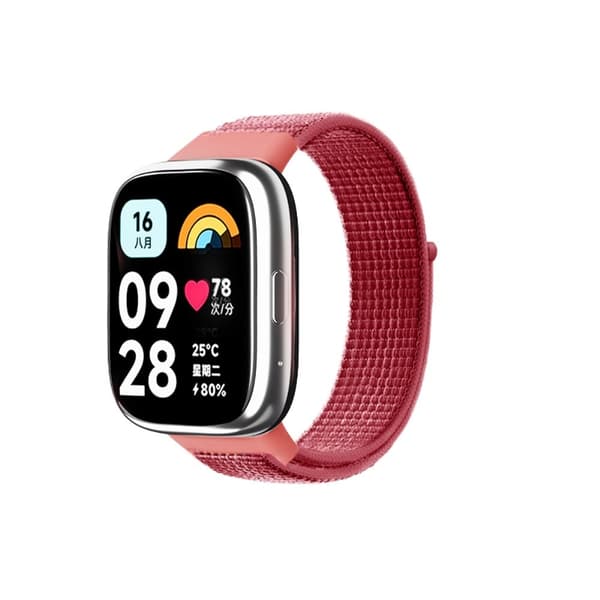 Xiaomi Redmi Watch 3 Lite / Watch 3 Active Nylon Watch Strap Loop Fastener Replacement Band - Rød Red