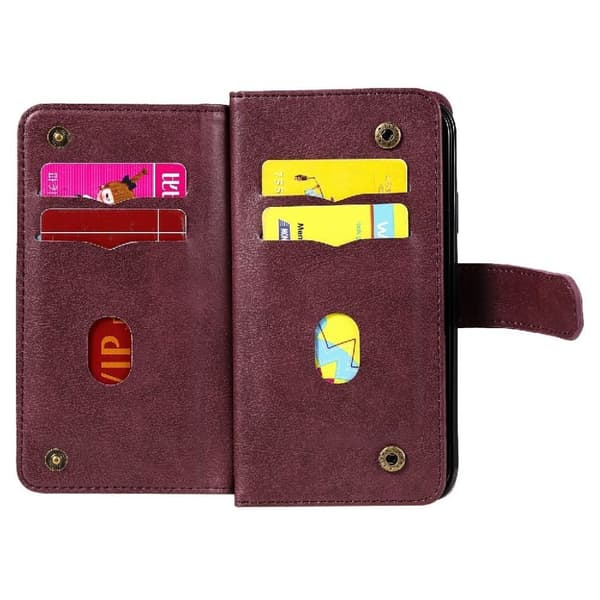 iPhone Xr etui med pung & 10 kortpladser – Rød Red