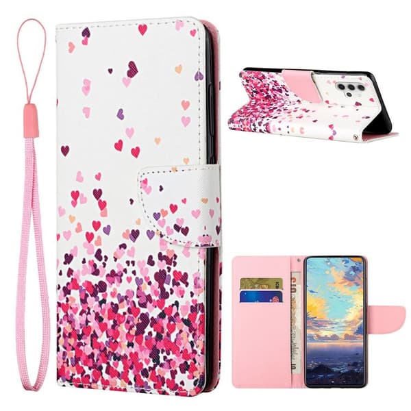 Wonderland Samsung Galaxy A32 Flip Etui - Lyserød Hjerte Pink