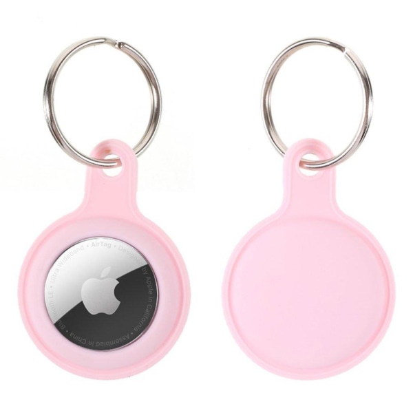AirTags silicone cover with key ring - Pink Rosa