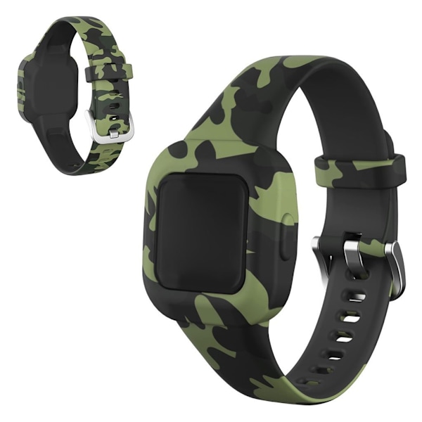 Garmin Vivofit Jr 3 pattern in silicone watch band - Camouflage Green Grön