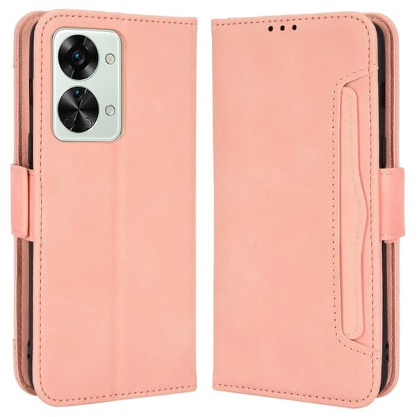Modernt OnePlus Nord 2T fodral med plånbok - Rosa Rosa