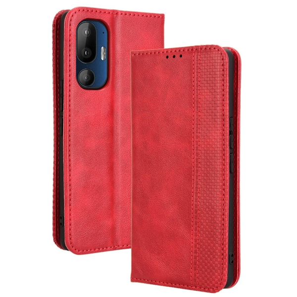 Bofink Vintage HTC U24 Pro nahkakotelo - Punainen Red
