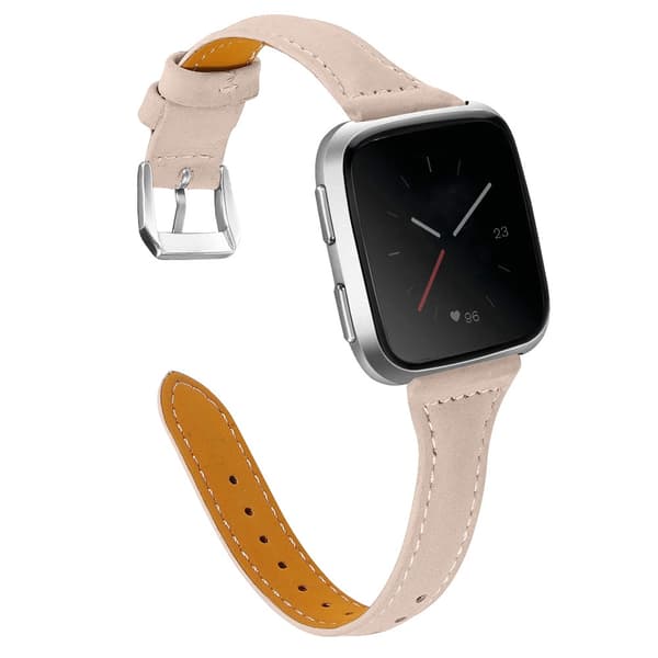 Fitbit Versa 2 / Versa Lite / Versa simple klockarmband i äkta läder - Aprikos Brun