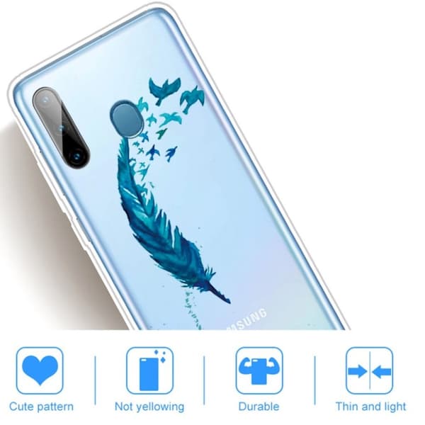 Deco Samsung Galaxy A11 / M11 Cover - Blå Fjer Blue