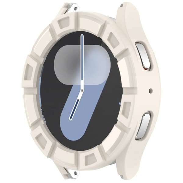 Samsung Galaxy Watch7 44mm Flexibelt Skyddsfodral Hollow Design Stötsäkert Klockskydd - Stjärnljus Vit