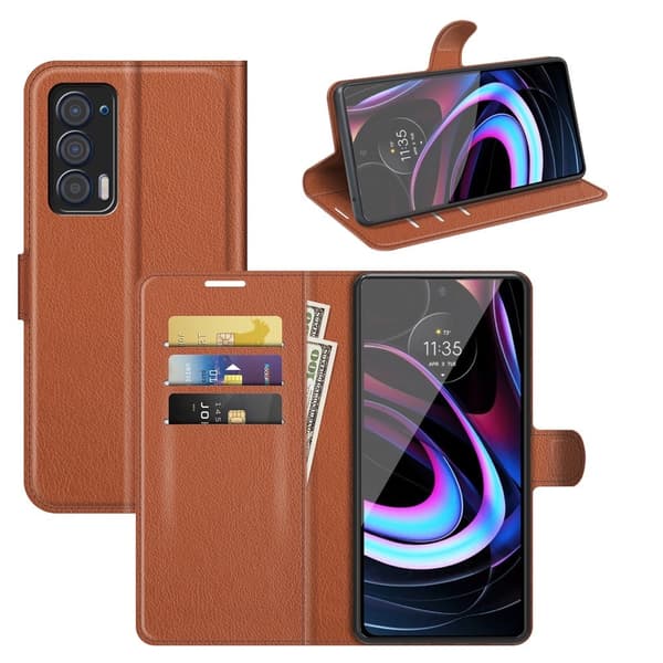 Classic Motorola Edge (2021) Flip Etui - Brun Brown