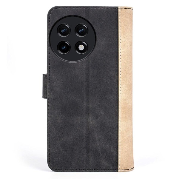 To-farvet OnePlus 11R / OnePlus Ace 2 læderetui - Sort Black