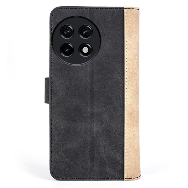 Tvåfärgat OnePlus 11R / OnePlus Ace 2 fodral i läder - Svart Svart