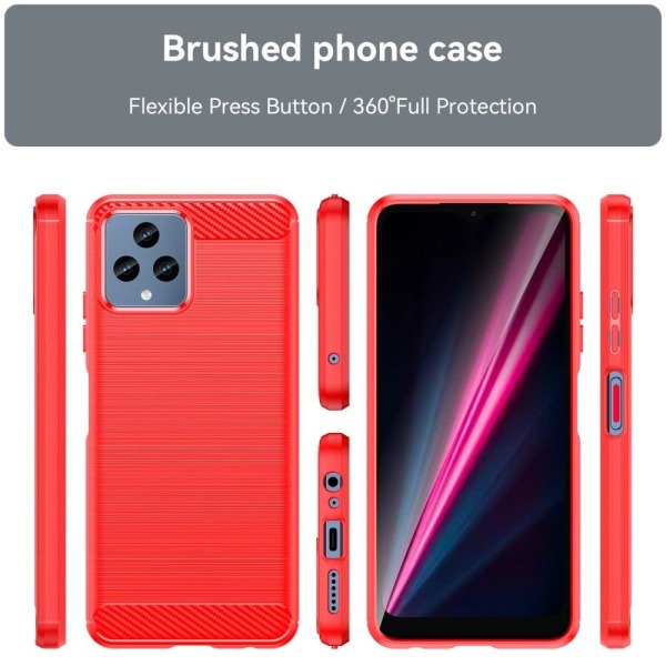 Carbon Flex Suojakotelo T-mobile Revvl 6 5g - Punainen Red