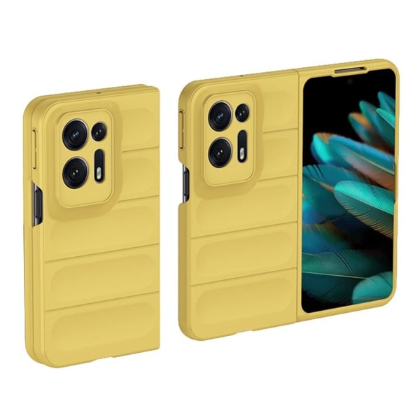 Blødt grebsformet cover til Oppo Find N2 - Gul Yellow