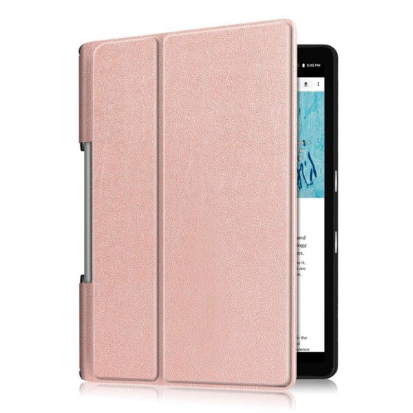 Lenovo Yoga Smart Tab 10.1 tri-fold enkelt flipfodral i läder - Roséguld Rosa