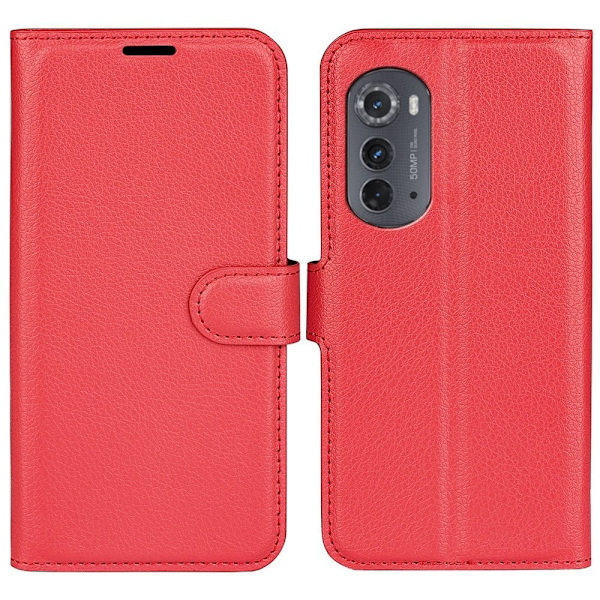 Klassisk Motorola Moto Edge 2022 Flip Etui - Rød Red