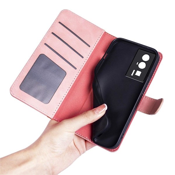 Tvåfärgat Xiaomi Redmi K60 / Xiaomi Redmi K60 Pro fodral i läder - Rosa Rosa