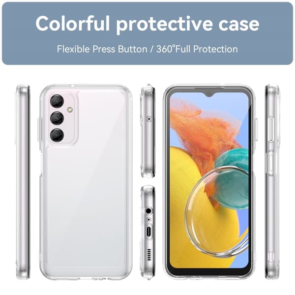 Samsung Galaxy M14 älykäs akryylikansi - Läpinäkyvä Transparent