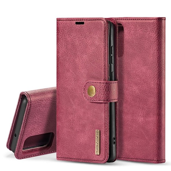 DG.MING Samsung Galaxy S20 Plus 2-in-1 lompakkokotelo - Punainen Red
