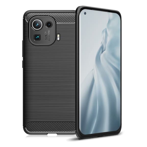 Carbon Flex Suojakotelo Xiaomi Mi 11 Pro - Musta Black