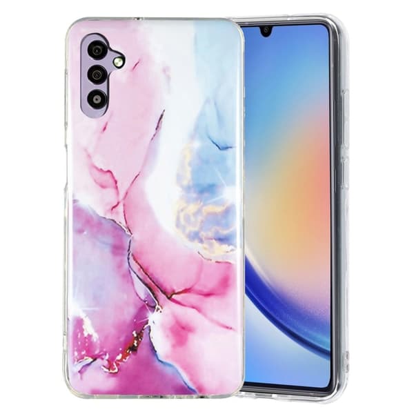 Marble Samsung Galaxy A34 5G Etui - Rosa / Blå Pink
