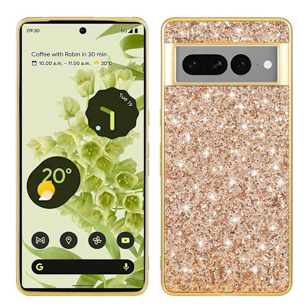 Glitter Google Pixel 7 Pro skal - Guld Guld