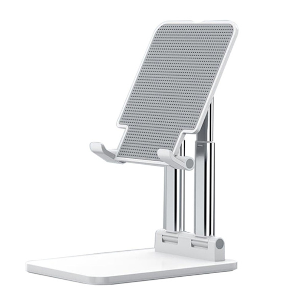 Universelt foldbart skrivebordsstativ til telefon/tablet - Hvid White