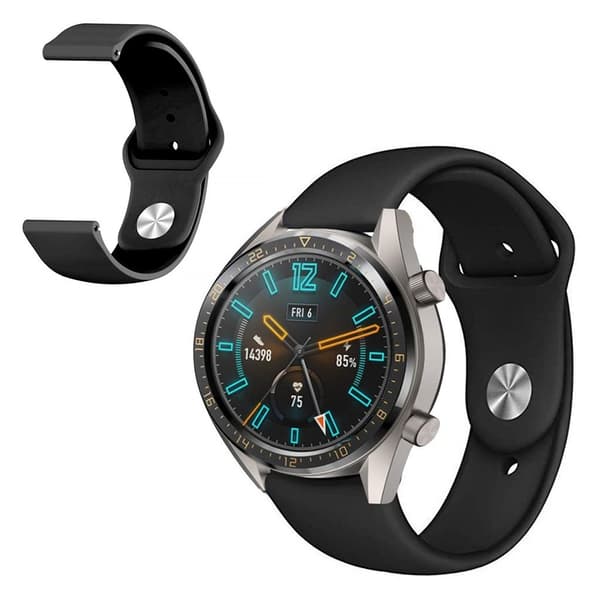 Huawei Watch GT 2 46mm silikoneurrem - Sort Black