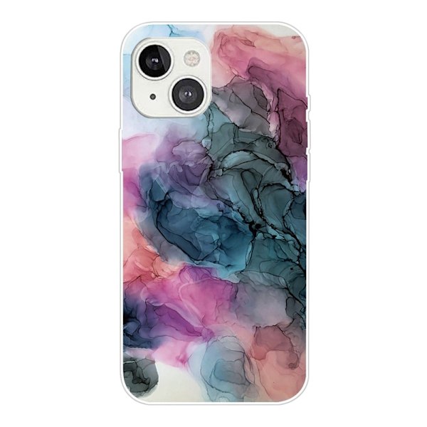 Marmormotiv iPhone 14 skal - Osmos Av Rosa Och Grönt multifärg