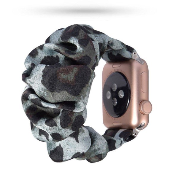 Apple Watch Series 5 40mm viileä kangaskuvioinen kellonauha - Sininen Mustilla Pilkuilla Kuvio Black