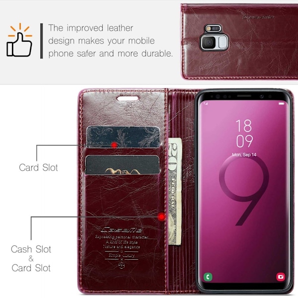 CaseMe lent Samsung Galaxy S9 fodral - Röd Röd