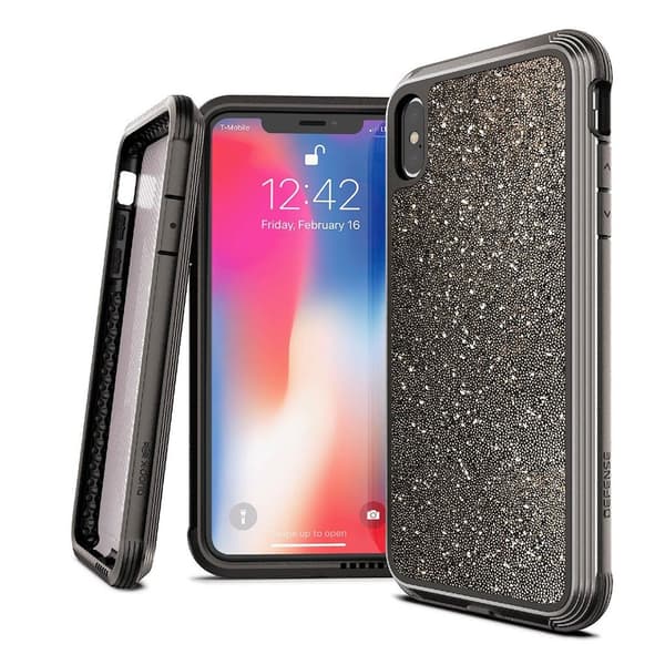 X-Doria iPhone Xs Max Forsvars Lux - Mørk Gliter Black