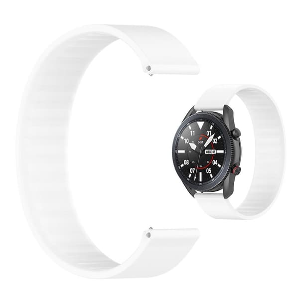 22 mm universellt elastiskt klockarmband i silikon - Vit / Vit Vit