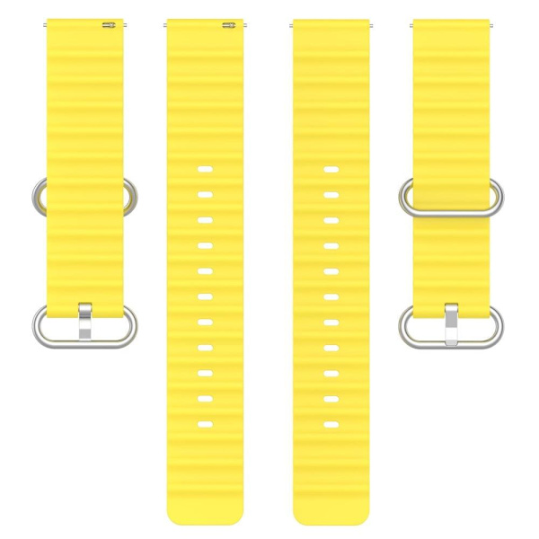20mm Universal wave design silikone urrem - Gul Yellow