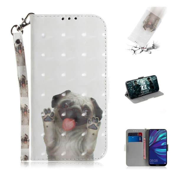 Huawei P30 Lite Skinnetui Med Lysspotter - Hund Multicolor