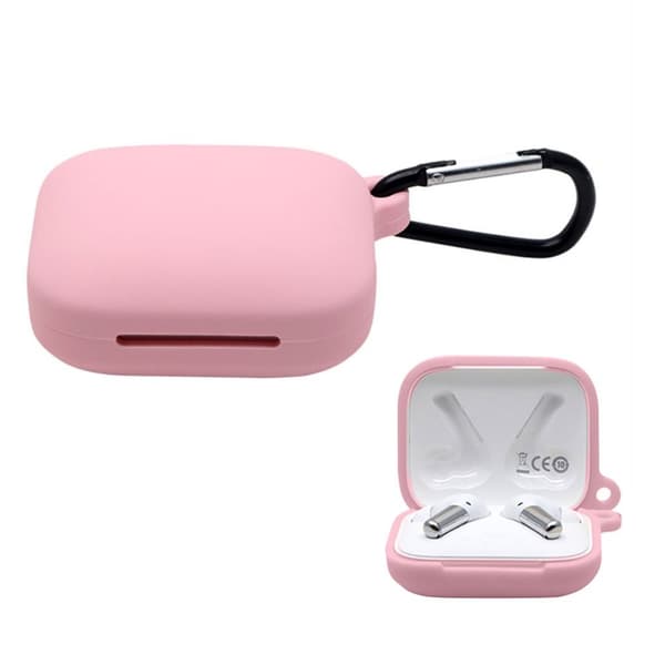 OnePlus Buds Pro silikoneetui med spænde - Lyserød Pink
