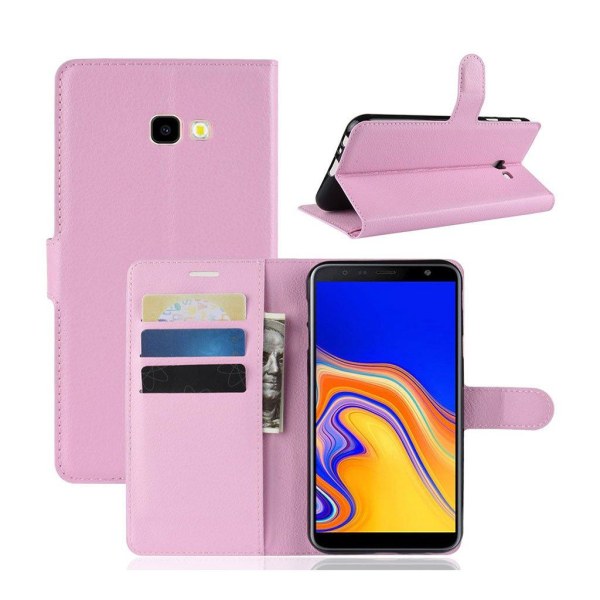 Samsung Galaxy J4 Plus (2018) litchi skin leather flip case - Pi Rosa