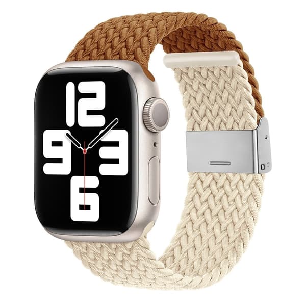 Apple Watch Series 8 (45 mm) / Watch Ultra parallellfarget nylonrem - Kaffe / Stjernelys Brown